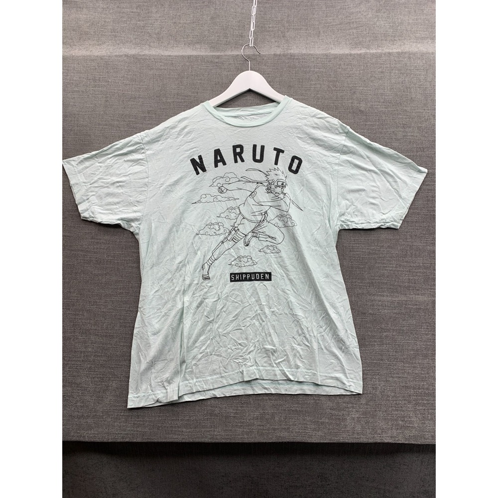 Viz Media Naruto Shippuden Collection T-Shirt Mens XL Mint Green Graphic Cotton